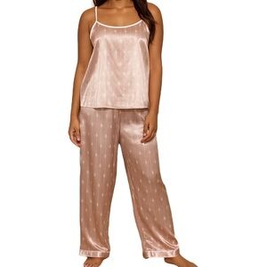 Rose Stripe Satin Pajama Set
